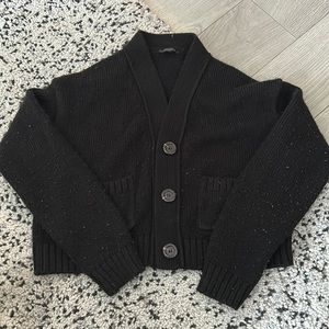 Dynamite Knit Cropped Black Cardigan